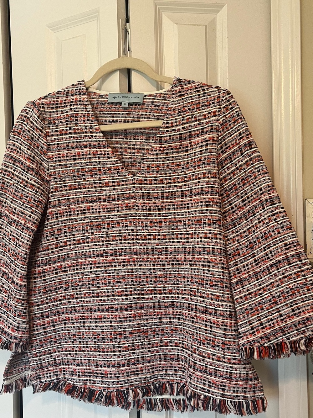Tuckernuck Multicolor Tweed Fringe Women's Top